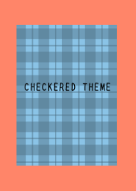 DUSTY BLUE CHECKERED THEMEj-APRICOTCOLOR