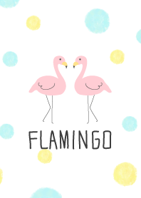 Flamingo - Dot Watercolor2 -