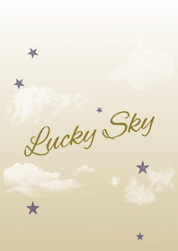 Beige & navy / lucky sky