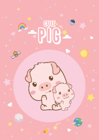 Pig Cute Galaxy Pink