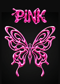 Liquid Pink Chrome Butterfly