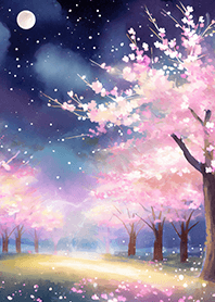 Beautiful night cherry blossoms#2072