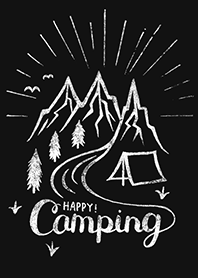Happy Camping - black color -