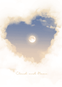 Heart Cloud & Moon  - blue 06