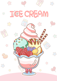 ไอศกรีมซันเดย์-ชมพู
