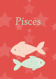 Cute Pisces on red