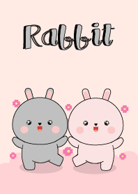 Cute Pink Rabbit & Gray Rabbit (jp)