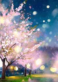 Beautiful night cherry blossoms#1834