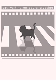 走在斑馬線上的貓J-灰粉色(Pi3)