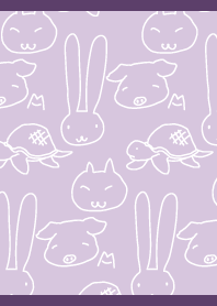 Lazy animals01 on purple