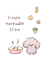 simple toy poodle stew white blue