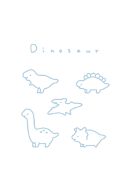 5 semi real dinosaurs/ aqua line BW