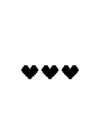 ミニドット絵ハート(モノクロ01)