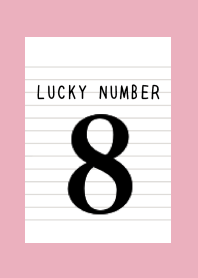 LUCKY NUMBER 8 NOTEBOOKj-ROSE PINK