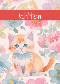 The kitten's gaze red