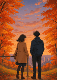 Autumn Horizon Stroll Together