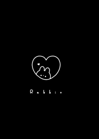 兔子和心 / black white