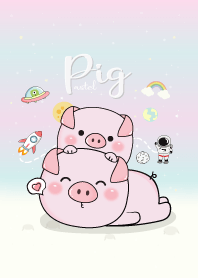 หมูน้อยบนอวกาศ สีพาสเทล