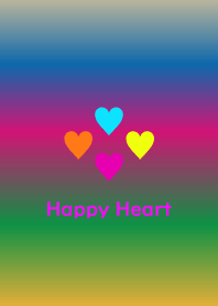 Three heart in rainbow