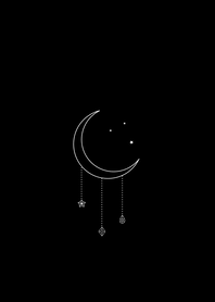 月と宝石。黒