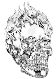 clear glass skull