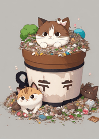 Garbage pile cat