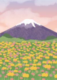 Nature , colorful flowers and moutain