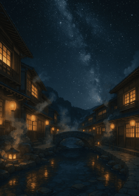 Warm Lantern River Town