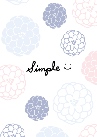 Handwritten flower Blue and pink Japan