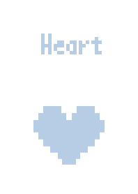 ドット絵ハート(ホワイト×くすみブルー)