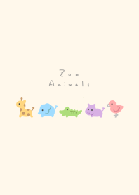 Zoo Animals /pink, green, beige
