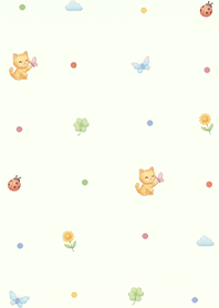 Orange cat and cute butterfly (Pp)