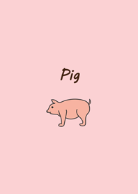 Minimalist classic pink pig