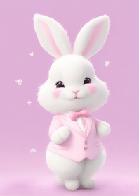 Rabbit with pink suit