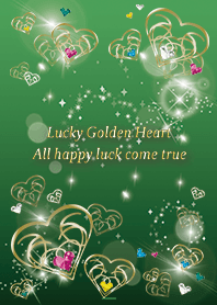 Green / Good luck Gold Heart