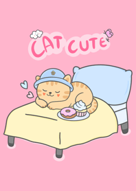 แมวส้มน่ารัก ธีมสีชมพู