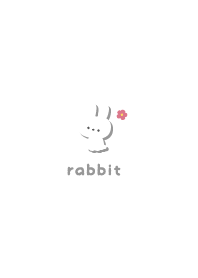 กระต่าย5 ดอกไม้ [สีขาว]