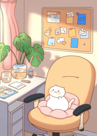 Cute fat cat round body_54