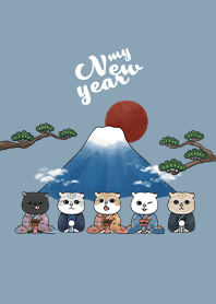 neko new year - pale blue