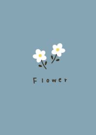 ブルーベージュ。お花ホワイト。
