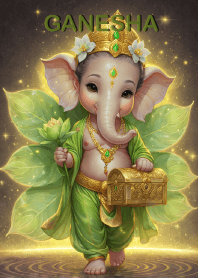 Green Ganesha -Wealth & Rich Theme