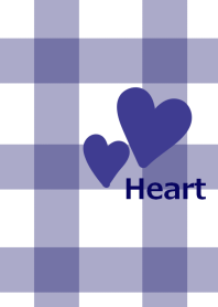 Dark blue check pattern and heart