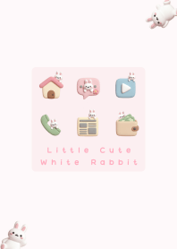Little Cute White Rabbit Sweet Pink