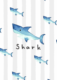 Watercolor shark illustration9.