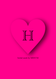 Heart Initial Vivid Pink -H-