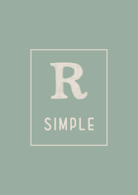 シンプル イニシャル R くすみグリーン