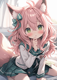 萌萌的粉紅狐狸女孩❤