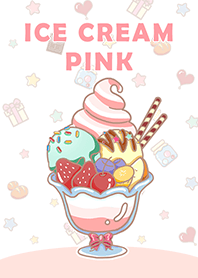 冰淇淋聖代-粉紅色