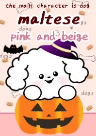 Halloween maltese theme pink beige