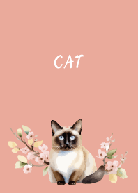 siamese cat on pink & blue